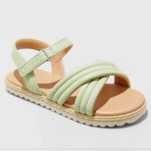 NWT Cat & Jack Toddler Girl's Chloe Ankle Strap Sandal, Green, Size 5, Size 7